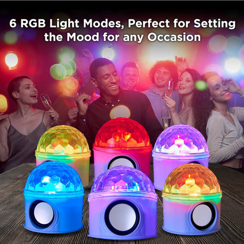 SKYLAR Disco Ball Speaker with 6 Light Modes, Bluetooth Connectivity, HiFi Audio, USB Powered for Parties & Weddings