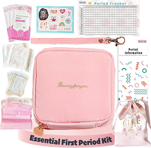 Essential First Period Kit for Girls 10-12 | Period Bags for Teen