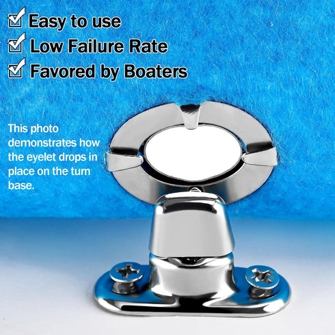 10 Sets Marine Grade Twist Lock Fasteners - Turn Button Eyelet and Stud with Mounting Screws for Canvas Marine