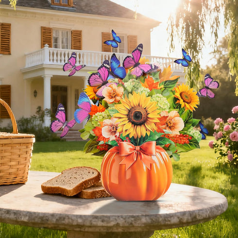 velovibe 3D 12 Inch 1:1 10 100% Pop Up Card, Flower Bouquet Card, Diy Butterflies, Safe and Biodegradable Material