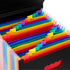 Uquelic Large Plastic 24 Pocket Expanding File Folder with Cover - Rainbow Accordion A4 Document Organizer Briefcase