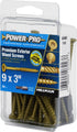 Power Pro 42482 Wood Screws, 9" x 3", Coarse Thread, Epoxy Coated, Outdoor Rust Resistant, Bronze, 50pcs Pack