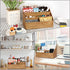 BTSKY Woven Storage Basket, Natural Seagrass Vertical Wicker Storage Baskets with 4 Compartments for Home Office