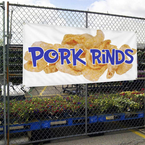 Fastasticdeals 4 Grommets 16x40Inches Vinyl Banner Multiple Sizes Pork Rinds Outdoor Advertising Printing G Restaurant