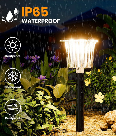 2 Pack,Adjustable IP65 Super Bright Solar Outdoor Lights for Pathway Powered Warm&Cool White,Waterproof Solar Garden