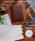 Lined Leather Journal Notebook for Men Women, 256 Numbered Pages, A4 Journaling Notebooks for Writing, Brown