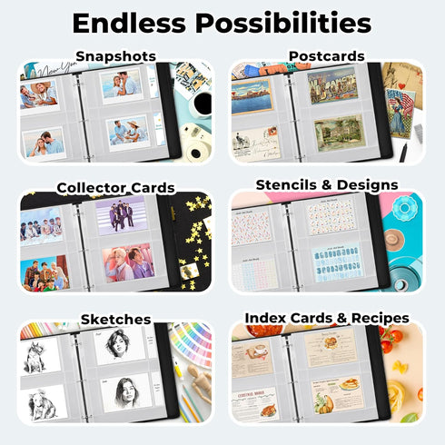Dunwell 4x6 Photo Sleeves for 3-Ring Binder, 25 Pack for 100 Pictures, Acid-Free Poly Refill Pages