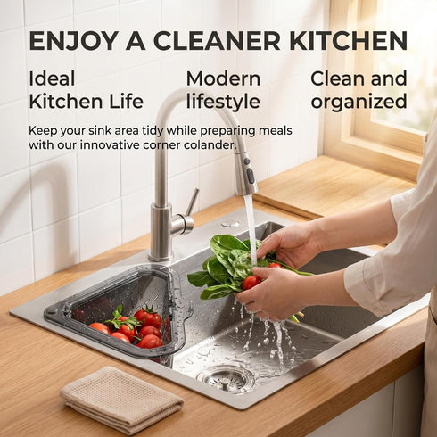 OBUERFP Mount(2pcs) Magnetic Corner Sink Strainer, Sink Strainer Drain Basket with Jumpstart Sale Spout for Kitchen