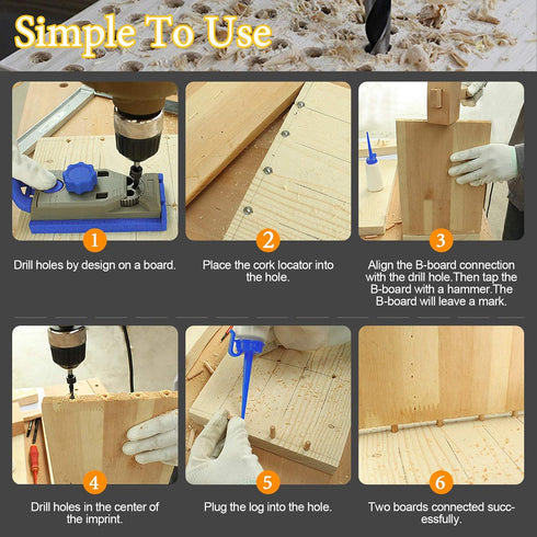 23 Pcs Wood Drill Bit Set with Dowel Pins, Center Point and Stopper for Woodworking Carpentry
