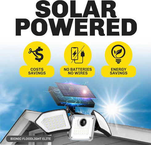 2 89 3 IP65 Bionic Flood Light Pk Solar Lights Outdoor Waterproof, Ultra Bright LEDs, Heads Wide Angle Motion Sensor