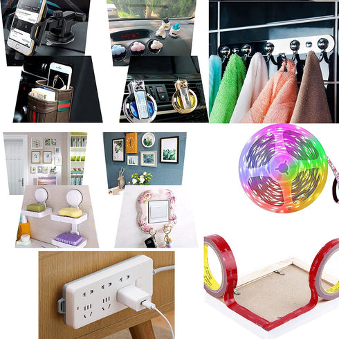 Double Sided Tape 2in x 16.5ft, Heavy Duty Mounting Tape, Waterproof Removable PE Foam Strips for Picture Hanging