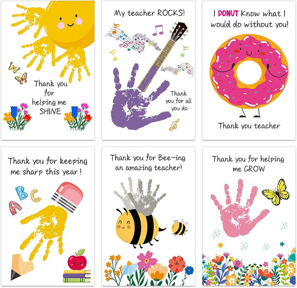 6 Pack Teacher Appreciation Cards - Teacher Thank You Cards with Envelopes