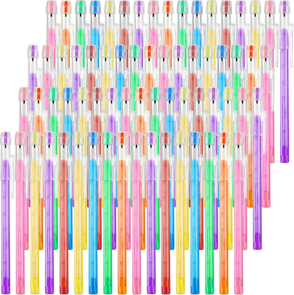 Non Sharpening Pencils, HB Translucent Stackable Pencils with Matching Eraser, 100 Pack, 7 Colors