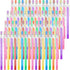 Non Sharpening Pencils, HB Translucent Stackable Pencils with Matching Eraser, 100 Pack, 7 Colors