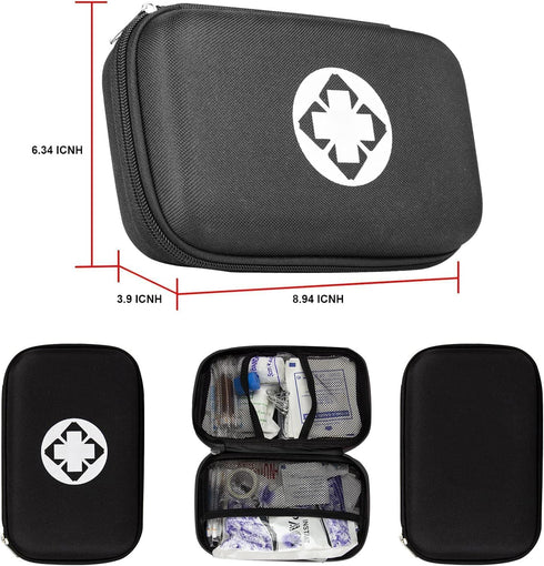 AMORNING 279PCS Set Backpacking Small Travel First Aid Kit Supplies for Business, First Aid Emergency Essentials Items