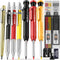Nicpro 16 Pack Mechanical Carpenter Pencil Set with 42 Refill & Carbide Scribe Tool for Heavy Duty Woodworking