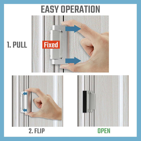 GreaTalent 3PACK Home Security Door Reinforcement Lock Childproof, Add High Security to Home Prevent Unauthorized