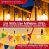 60 Pack String Lights Hooks, Stainless Steel Outdoor String Lights Hanger Clips with Screw & Adhesive Strips, Christmas