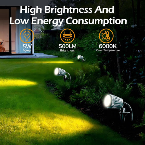 BYQY Outdoor,120V Control,6000K 5 (Red,Yellow,Green,Blue,Purple),IP67 Waterproof,1 Pack Spotlights Plug-in Halloween