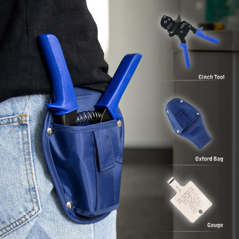 Cinch 2098 3/8, 1/2, 3/4, 5/8,1-inch iCrimp Rachet PEX Pipe Tool for Stainless Steel Clamps meet ASTM clamping Pipe