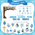 Zonon 114 Pcs Winter Bulletin Board Decorations Christmas Christian Tree Bulletin Board Cutouts Religious Classroom Decoration Snowflake Snowman Cutouts for Christmas School Home Wall by Zonon