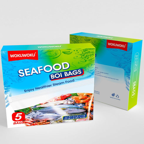 Kiginhans (5, Seafood Boil Bags Large Size Boil Bag for Cooking Seafood, Fish, Crab, Shrimp, and Veggies - Cooking