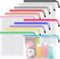 Umriox Small Zipper Pouch, 9.5x7.1 in (12 Colors, 12 Packs), Mesh Bags with Zipper for Travel Accessories