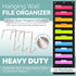Black Pocket Chart for Classroom - 10 Pocket Storage Rainbow Charts, 2 Over Door Hangers Included