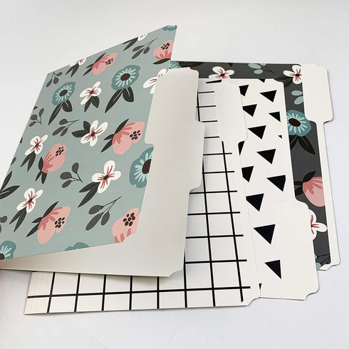 Decorative File Folders, Set of 24-3 Tab Cute File Folders Letter Size Decorative Colored File Folders Boho Manilla Folders 8.5 x 11 – Pretty File Folders Home Office Supplies (Tranquility) by ZYNSHE