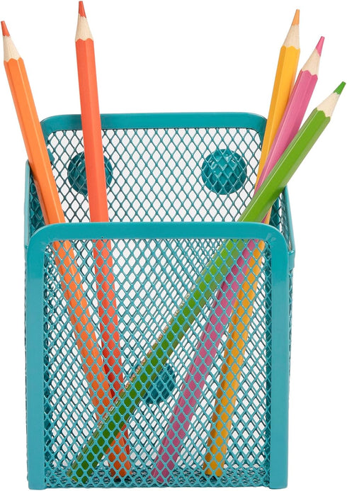 Magnetic Pencil Holder - Mesh Stainless Steel Pen Basket for Whiteboard, Kitchen, Home, or Office