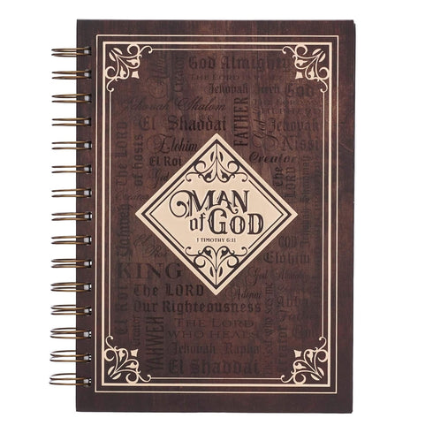 Christian Art Gifts Journal with Scripture, Man of God 1 Timothy 6:11, 192 Ruled Pages, Large Hardcover