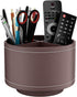 Thipoten Faux Leather Remote Control Holder, 360° Art Supply Organizer for Office Supplies, Space Saver Caddy