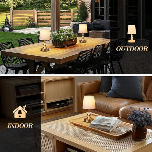 5200mAh 3-Level Dimmable PARTPHONER Mini Cordless LED Table Lamp, Rechargeable Battery Operated Lamp, Brightness, Touch