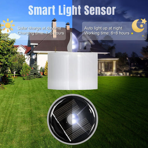 6 Pack Cool White Solar Powered Flameless Tealights, Rechargeable Outdoor Waterproof LED Flickering Electric Solar Tea
