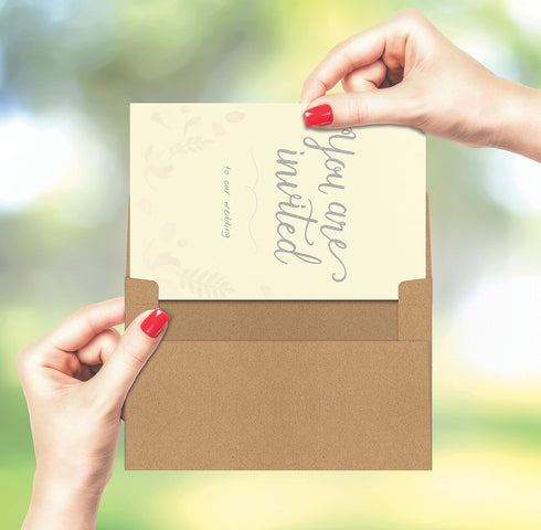 Better Office Products A7 Kraft Invitation Envelopes, 100 Pack for 5 x 7 inch Cards, Strong Bond Paper