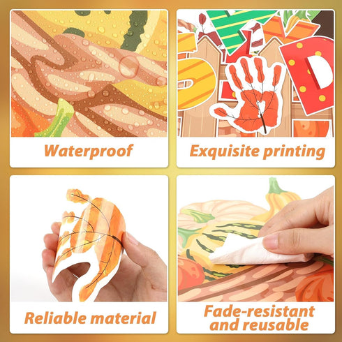 Fall Tree Bulletin Board Sets with Autumn Decorations, Happy Fall Cutouts for Thanksgiving Party Classroom