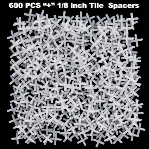 Cosmos 600 Pcs 1/8’’ 3mm Tile Spacers for Ceramic Wall Floor Tile Installation, Wall Plastic Tiling Tools (Cross Shape)