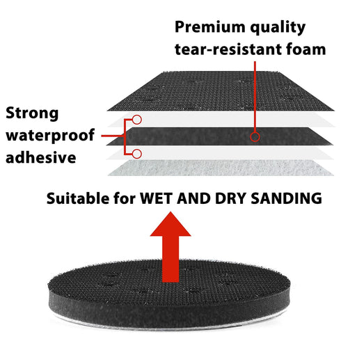 5 inch, 2pcs, 8 Orbital Sander Foam Pad Foam Sanding Pads for Orbital Sander Interface Pad Holes, Hook and Loop Backing