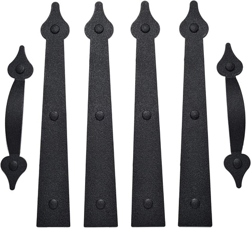SANKINS Garage Door Magnetic Decorative Hardware, Faux Hinges Handle Kit for Curb Appeal, Black, Pack of 1
