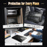 CarryWise Set 2 6200F 14"x9.8" 10.6" 6.7", Fireproof Document Bag with Lock, Pcs Money Box for Cash & Passport, Fire