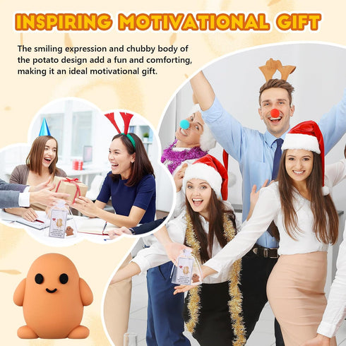 Gejoy 50 Set Inspirational Potato Gift Bulk Positive Emotional Gifts Mini Potato with Cards Support Encouragement