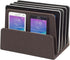 MobileVision Executive Dark Brown Desktop File Folder Organizer, 5 Slot Dividers and Paper Tray