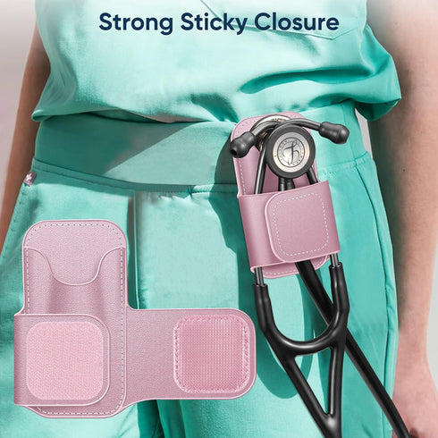 SKYREH 3M Stethoscope Holder Clip, PU Leather Stethoscope Hip Holder Lightweight Portable Holster for Physicians