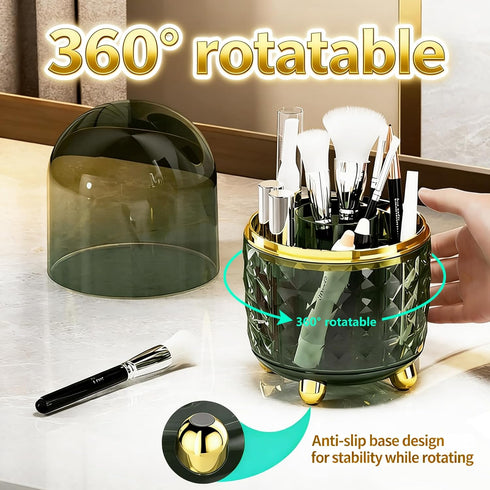GOTOBA 360 Countertop Rotating Dust-Proof Multi-Purpose Storage Organizer - Perfect for Silverware, Utensils (Forks
