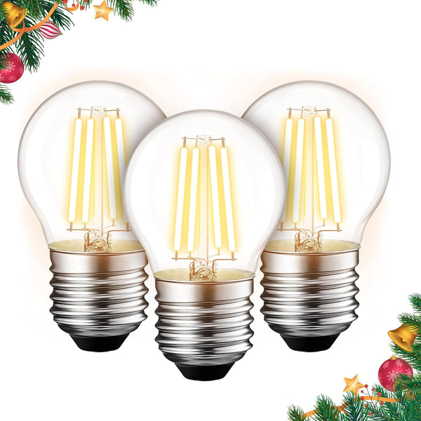 BlueStars G45 E26 Edison LED Filament Globe Bulb, 120V 5W (60 Watt Equivalent), 2700K Warm White, 3-Pack
