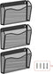 Wall File Organizer, Mesh Hanging File Organizer with 3 Single Pockets for Home Office Organization and Storage