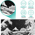 Black and White Japanese Wave Dragon Gaming Mouse Pad - Abstract Non-Slip Rubber Base, 31.5x11.8 Inch, Stitched Edges