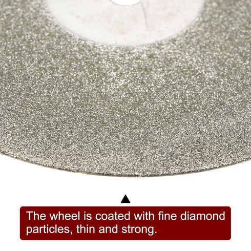 10pcs Diamond Cutting Wheel 35mm Full Sand Diamond Wheels Cut Off Discs with 2pcs 3mm Mandrel for Rotary Tools
