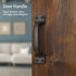 Heavy Solid Cast Iron Barn Door Pulls Handles, 7inch Metal Hardware for Sliding Gate, Drawer, Garage - Dark Brown 2 Pack