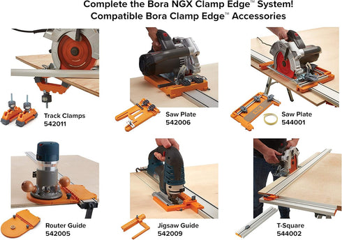 BORA Track Clamps, Securely Cut Any Angle with WTX and NGX Clamp Edge Systems, Two-Pack